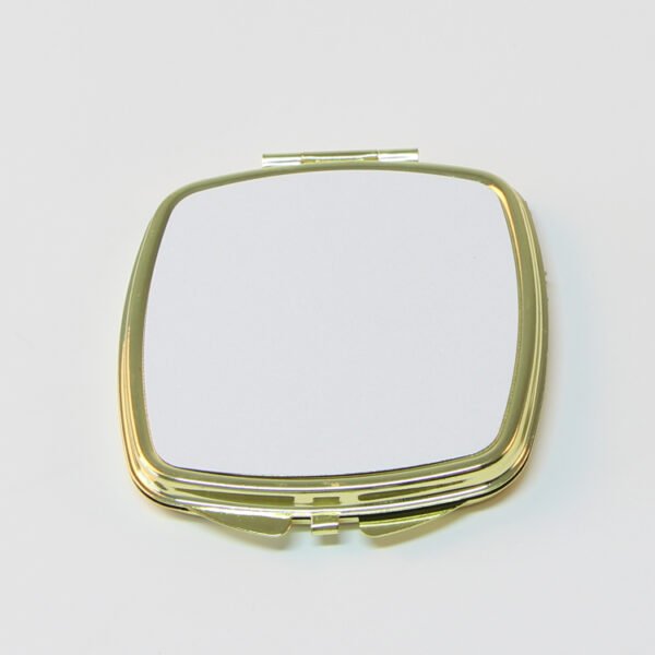 Wholesale 500x sublimation Curved Square compact mirror- Gold color