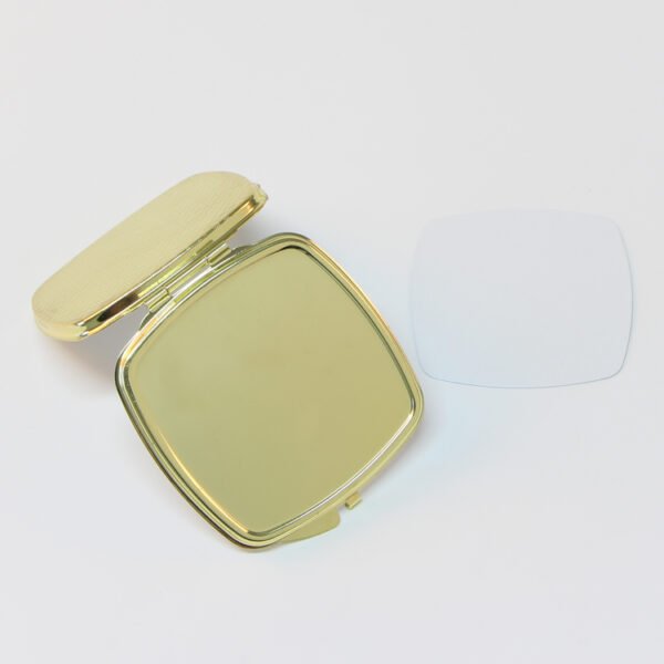 Wholesale 500x sublimation Curved Square compact mirror- Gold color