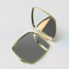 Wholesale 500x sublimation Curved Square compact mirror- Gold color