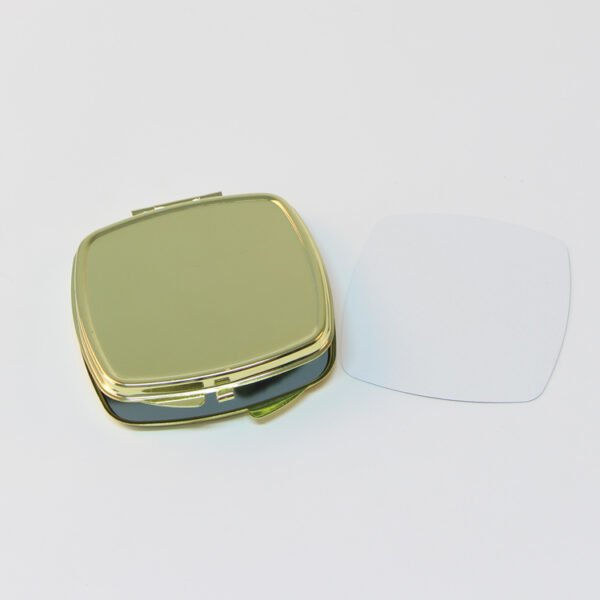 Wholesale 500x sublimation Curved Square compact mirror- Gold color