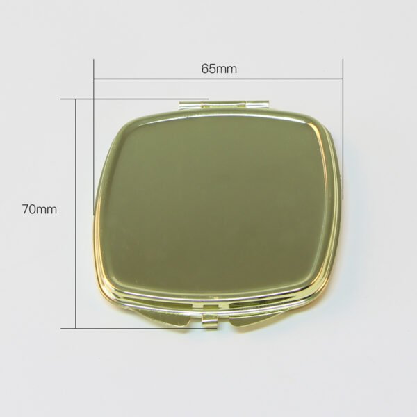 Wholesale 500x sublimation Curved Square compact mirror- Gold color