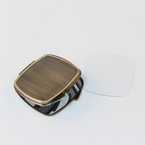 Wholesale 500x sublimation Curved Square compact mirror- Brass Color