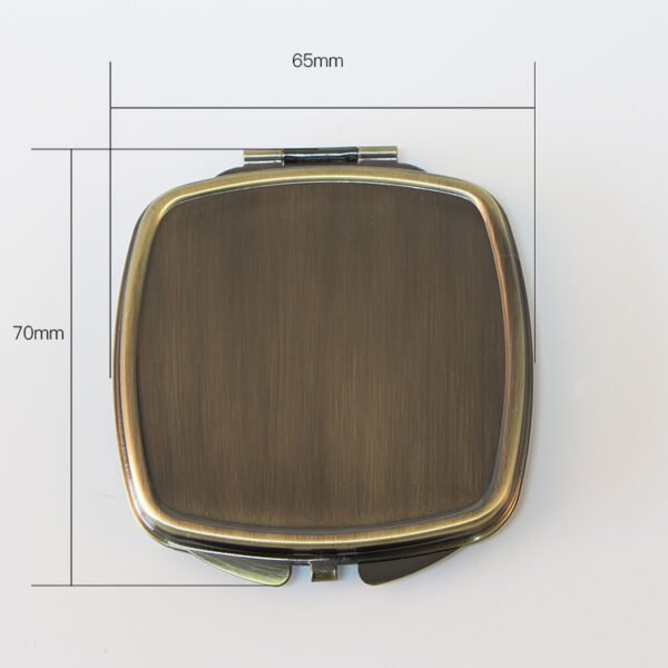 Wholesale 500x sublimation Curved Square compact mirror- Brass Color