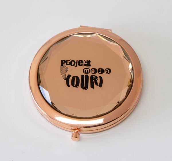 Personalized Rose Gold Crystal Compact Mirror