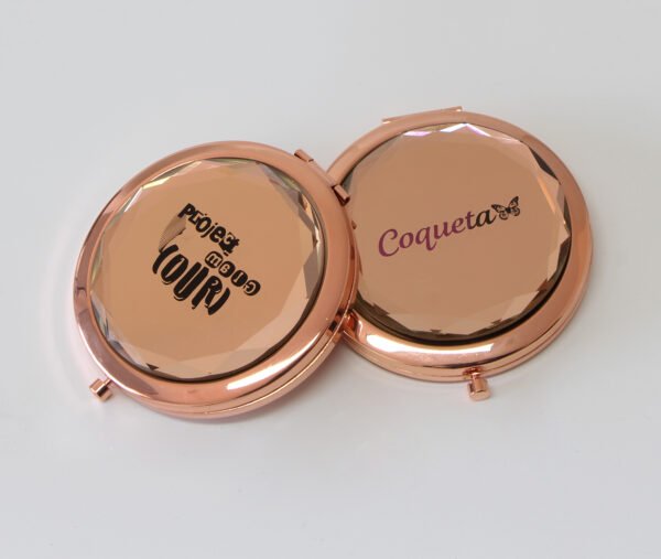 Personalized Rose Gold Crystal Compact Mirror