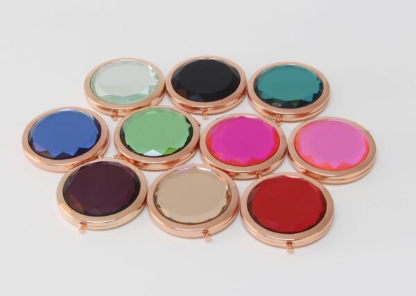 Personalized Rose Gold Crystal Compact Mirror
