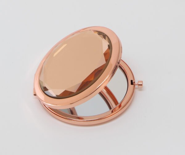 Personalized Rose Gold Crystal Compact Mirror