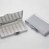 Silver Metal Portable Rectangle 7 days/weekly Pill Box Case