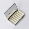 Silver Metal Portable Rectangle 7 days/weekly Pill Box Case