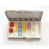 Silver Metal Portable Rectangle 7 days/weekly Pill Box Case